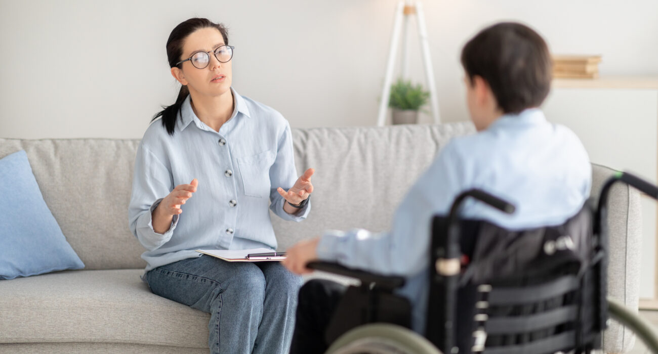Participant preparing a healthy meal with support